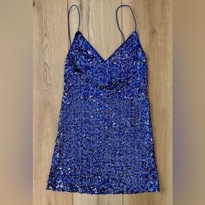 NWT Lulus Purple-Blue Sequined Mini Dress Size S
